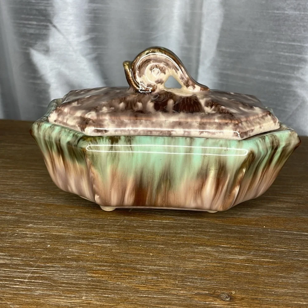 Vintage Germany Ceramic Pottery Dish with Lid 26
